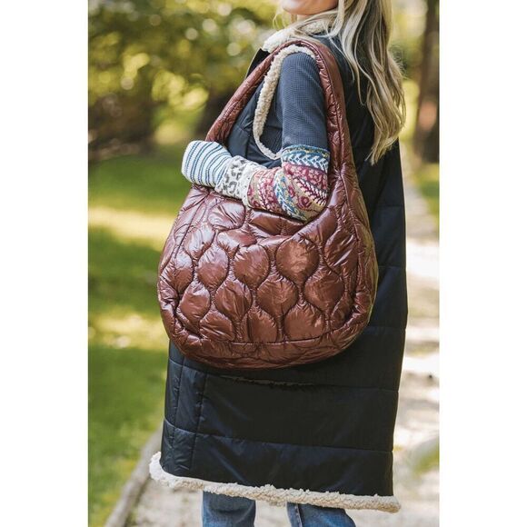 Free People Movement Surplus Shine Carryall Bag Purse Nutshell Brown NWT New - Picture 6 of 9